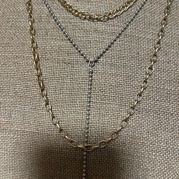 NWT Lucky Brand Gold Chain Necklace Worn Individually or layered. #LBNK7 - Picture 2 of 10